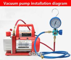 220V Lab Rotary Vane Vacuum Pump Aspiration Pumps HVAC Repair Tools 4.24CFM 2L/s
