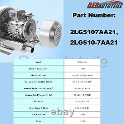 2HP Regenerative Blower 115V-120V 150CFM 2 BSP 1.75KW Vacuum Pump 2LG510-7AA21