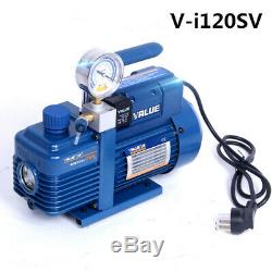 2Pa Air Vacuum Pump Rotary Vane 1L/s 2.1CFM 1 Stage 1/4HP For R410A Refrigerator