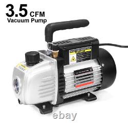 3.5CFM 1/4HP Air Vacuum Pump HVAC Refrigeration AC Manifold Gauge Set R134a Set