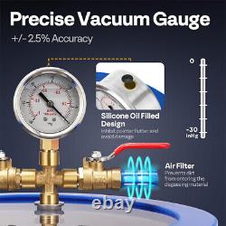 3.5CFM Vacuum Pump 5 Gallon Vacuum Chamber Degassing Kit 1/4HP Single Stage &Oil