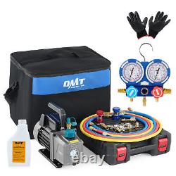 3.5cfm AC Vacuum Pump with Gauge Set for R404a R22 R134 R410 Recharge Evacuation