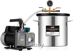 3 Gal Vacuum Chamber with Pump Kit, 3.5 Cfm Vacuum Pump and Chamber Kit with Tem