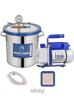 3 Gallon Tempered Glass Lid Vacuum Chamber with Pump, Degassing Chamber Kit with