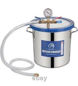 3 Gallon Tempered Glass Lid Vacuum Chamber with Pump, Degassing Chamber Kit with