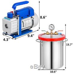 3 Gallon Vacuum Chamber + 3.6 CFM Single Stage Pump to Degassing Silicone Kit