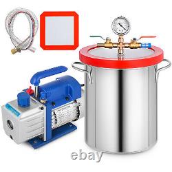 3 Gallon Vacuum Chamber 4 CFM Deep Vane Pump 5Pa with 4CFM Stainless Steel
