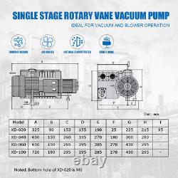 37Cfm 220V/60Hz/ 1PH Single Stage Oil Sealed Rotary Vane Vacuum Pump 3HP