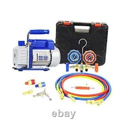 3CFM 1/4HP Single Stage Vacuum Pump and 3-Way Manifold 3CFM Vacuum Pump Set