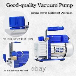 3CFM 1/4HP Single Stage Vacuum Pump and 3-Way Manifold 3CFM Vacuum Pump Set