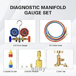 3CFM 1/4HP Single Stage Vacuum Pump and 3-Way Manifold 3CFM Vacuum Pump Set