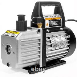 3CFM 1/4HP Vacuum Pump HVAC Refrigeration AC Manifold Gauge R134 Set DIY With Case