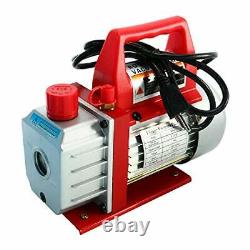 3CFM Rotary Vacuum Pump 1/4hp Manifold Gauge Set HVAC A/C Refrigeration Kit Case