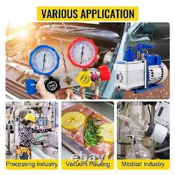 4.8CFM AC Refrigerant Vacuum Pump with Gauges HVAC Refrigeration Air Condition