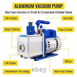 4.8CFM AC Refrigerant Vacuum Pump with Gauges HVAC Refrigeration Air Condition