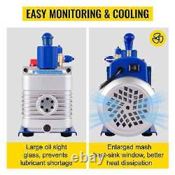 4.8CFM AC Refrigerant Vacuum Pump with Gauges HVAC Refrigeration Air Condition