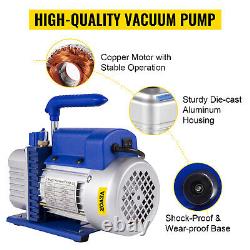 4.8CFM AC Refrigerant Vacuum Pump with Gauges HVAC Refrigeration Air Condition