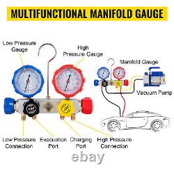 4.8CFM AC Refrigerant Vacuum Pump with Gauges HVAC Refrigeration Air Condition