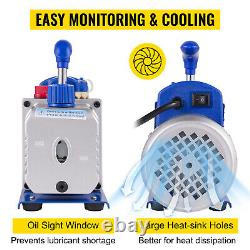 4.8CFM AC Refrigerant Vacuum Pump with Gauges HVAC Refrigeration Air Condition