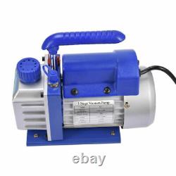 4 CFM 1 Stage Rotary Vane Vacuum Pump HVAC 1/4HP AC Air Conditioning R134a R410a