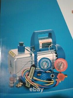 4 CFM Vacuum Pump HVAC Refrigeration AC Manifold Gauge R134A R502 Kit ETL Listed