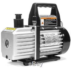 4CFM Vacuum Pump HVAC AC Manifold Gauge Leak Detector with Carrying Tote Kit