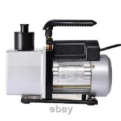 5 CFM Vacuum Pump Rotary Vane 2 Two-Stage 1/2HP HVAC AC 120V/60HZ-0.3 Air PA