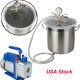 5 Gal Vacuum Chamber With 3cfm 1/3hp Single Stage Pump To Degassing Silicone Kit