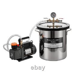 5 Gallon Degassing Vacuum Chamber Kit with 3.5 CFM Vacuum Pump Single Stage