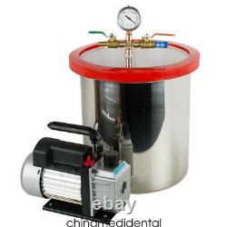 5 Gallon Stainless Steel Vacuum Degassing Chamber Silicone Kit + 3 CFM Pump Hose
