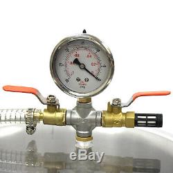 5 Gallon Stainless Steel Vacuum Degassing Chamber Silicone Kit with5 CFM Pump Hose