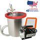 5 Gallon Stainless Vacuum Degassing Chamber Silicone With3cfm Pump Hose Heavy-duty