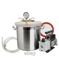 5 Gallon Vacuum Chamber & 3 CFM Single Stage Pump Degassing Silicone Kit Safe