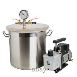 5 Gallon Vacuum Chamber & 3 CFM Single Stage Pump Degassing Silicone Kit Safe US