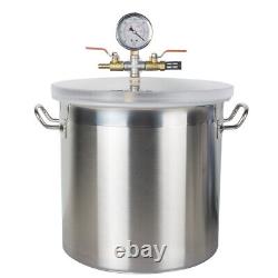 5 Gallon Vacuum Chamber 3CFM Single Stage Pump Degassing Silicone 220ml Oil Tool
