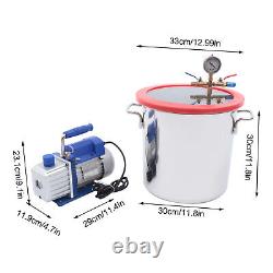 5 Gallon Vacuum Chamber Kit with 5 CFM Vacuum Pump Degassing Chamber 1/3HP NEW