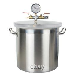 5 Gallon Vacuum Chamber Safe 3CFM Single Stage Pump Degassing Silicone 220ml Oil