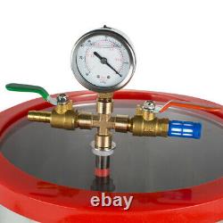 5 Gallon Vacuum Degassing Chamber Silicone with3 CFM Pump Hose 1/4HP Single Stage