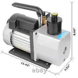 5CFM 1/2HP Dual Stage Vacuum Pump Rotary Vane HVAC Refrigeration Air Conditionin