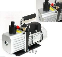 5CFM 1/3HP Rotary Vane Vacuum Pump with Oil Single Stage Gas HVAC AC R134a R410a