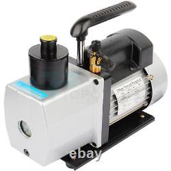 5CFM Air Vacuum Pump 1/2HP HVAC Refrigeration Dual Stage AC Air Tool 25 Microns