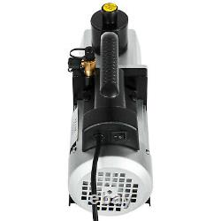 5CFM Vacuum Pump 2-Stage 1/2 Hp Rotary 40Miron 1/2ACME inlet Recharging 1/2HP