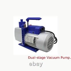 7CFM Dual-stage Vacuum Pump Rotary Vane Vacuum Pump 3/4HP 1720r/min 110V 60HZ