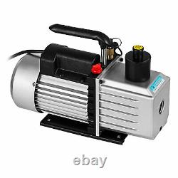 8 CFM Two Stage Rotary Vane Vacuum Pump Recharging Oil Reservoir R134a R410a
