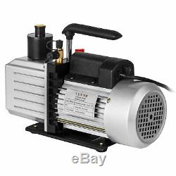 8CFM 2-Stage Refrigera Vacuum Pump Rotary Vane 1HP AC R134a R410a 500 ML HVAC
