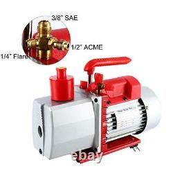 8CFM Two-Stage Rotary Vane Vacuum Pump (0.3Pa, 1HP) for HVAC/Auto AC Refrigerant