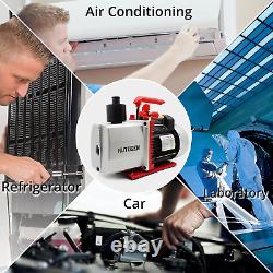 AUTOGEN 2-Stage Air Vacuum Pump 5CFM 3/4HP 0.3 Pa for HVAC/AUTO AC Refrigerant R