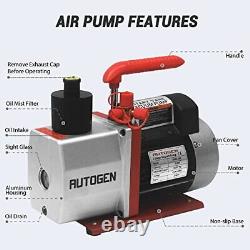 AUTOGEN 2-Stage Air Vacuum Pump 7CFM 0.3 Pa for HVAC/Auto AC Refrigerant 7CFM2S