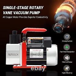 AUTOGEN 5CFM Vacuum Pump 1/2HP 38 Micron 110V Air Vacuum Pump for R12 R22 R13