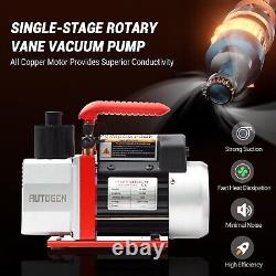 AUTOGEN 5CFM Vacuum Pump, 1/2HP 38 Micron 110V HVAC Vacuum Pump for R12 R22 R